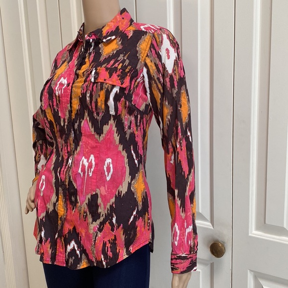 Signature By Larry Levine Womens Small Button Front Long Sleeve Shirt. - Picture 3 of 9